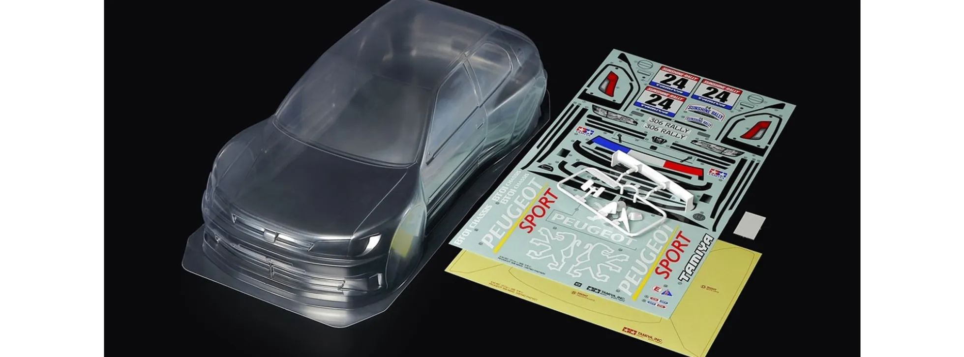 TAMIYA 51753 Karosserie-Satz Peugeot 306 Maxi | unlackiert | für BT-01 Chassis 1:10