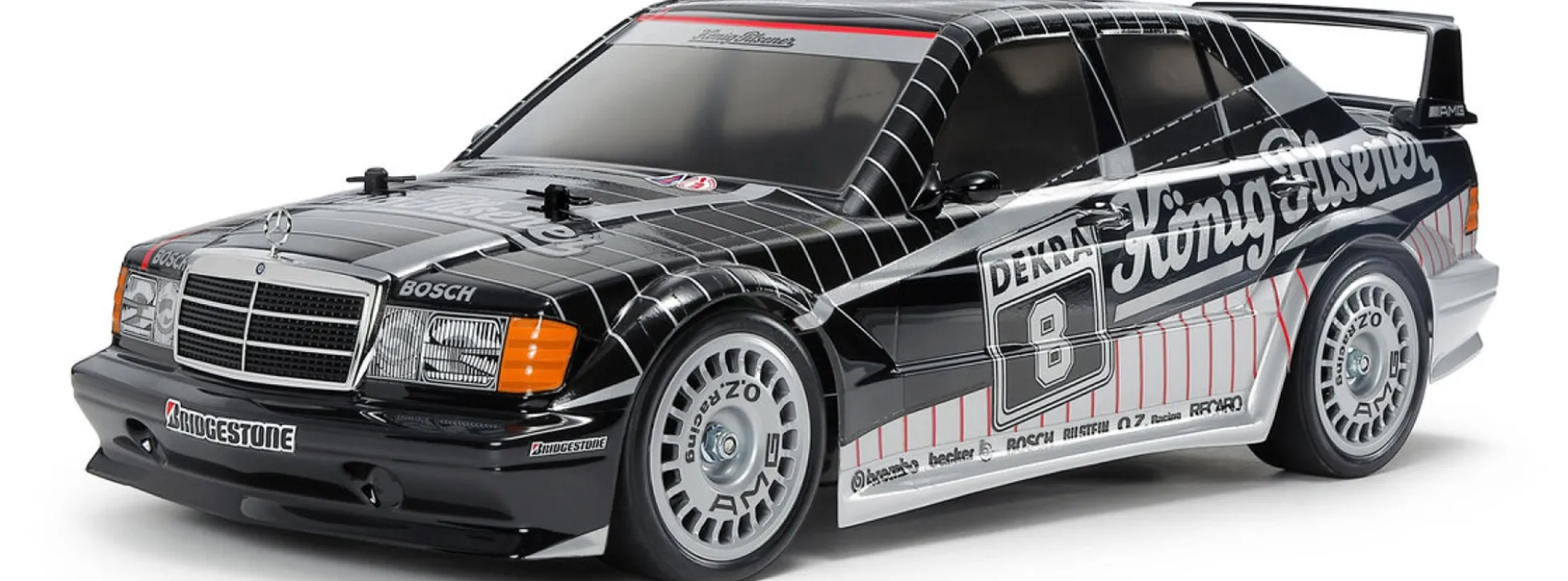 TAMIYA 47525 MB 190E 2.5-16 Evo II König-Pilsener TT-02 | Lackiert | RC Auto Bausatz 1:10