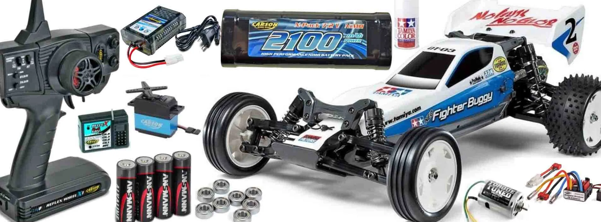 TAMIYA 58587SET1 DT-03 Neo Fighter Buggy Komplett RC Auto Bausatz 1:10