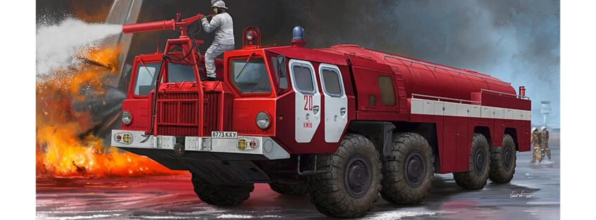 TRUMPETER 01074 MAZ-7310 AA-60 Flughafenfeuerwehr | Bausatz 1:35