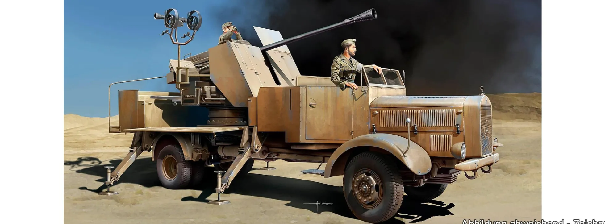 TRUMPETER 09595 Mercedes-Benz L4500A mit 5cm Flak 41 l | Militär Bausatz 1:35