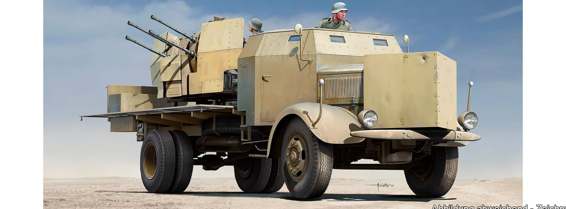 TRUMPETER 09596 Mercedes-Benz L4500A mit 2cm Flak 38 | Militär Bausatz 1:35
