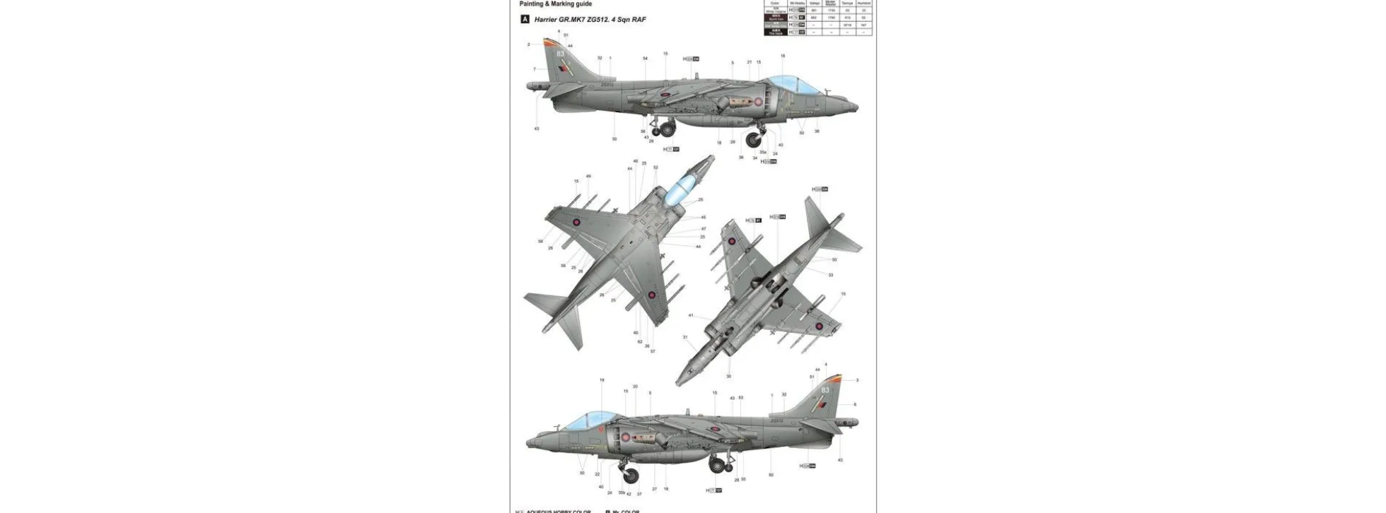 TRUMPETER 02287 RAF Harrier GR.MK7 Flugzeug Bausatz 1:32