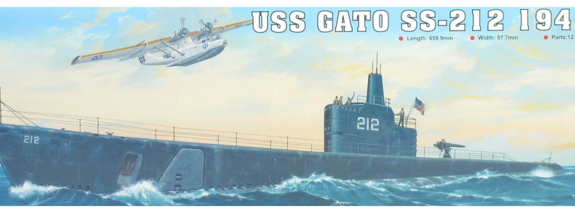 TRUMPETER 05905 USS Gato SS-212 1941 U-Boot Bausatz 1:144