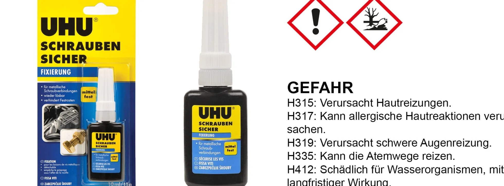 UHU 45590 Schraubensicher Fixierung mittelfest | Flasche 10 ml / 11 g