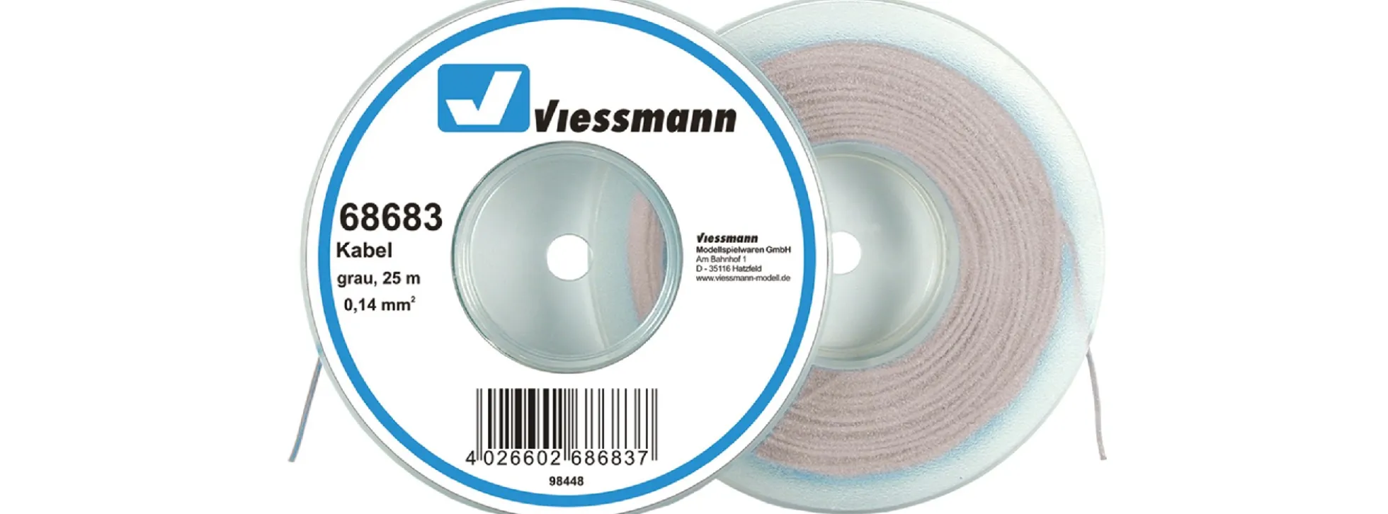 Viessmann 68683 Kabel 0,14 mm² | grau | 25 m