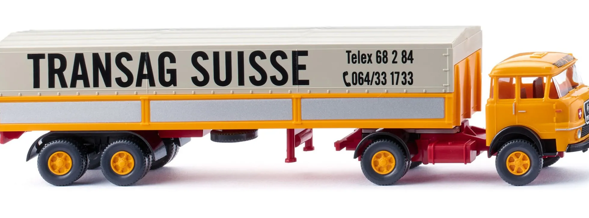 WIKING 051503 Krupp 806 PritschePlaneSattelzug Transag Suisse LKW-Modell 1:87