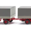 WIKING 045502 Magirus 235 D Pritschenhängerzug kieselgrau | LKW-Modell 1:87