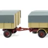 WIKING 041702 Pritschenhängerzug Henschel - grünbeige | LKW-Modell 1:87