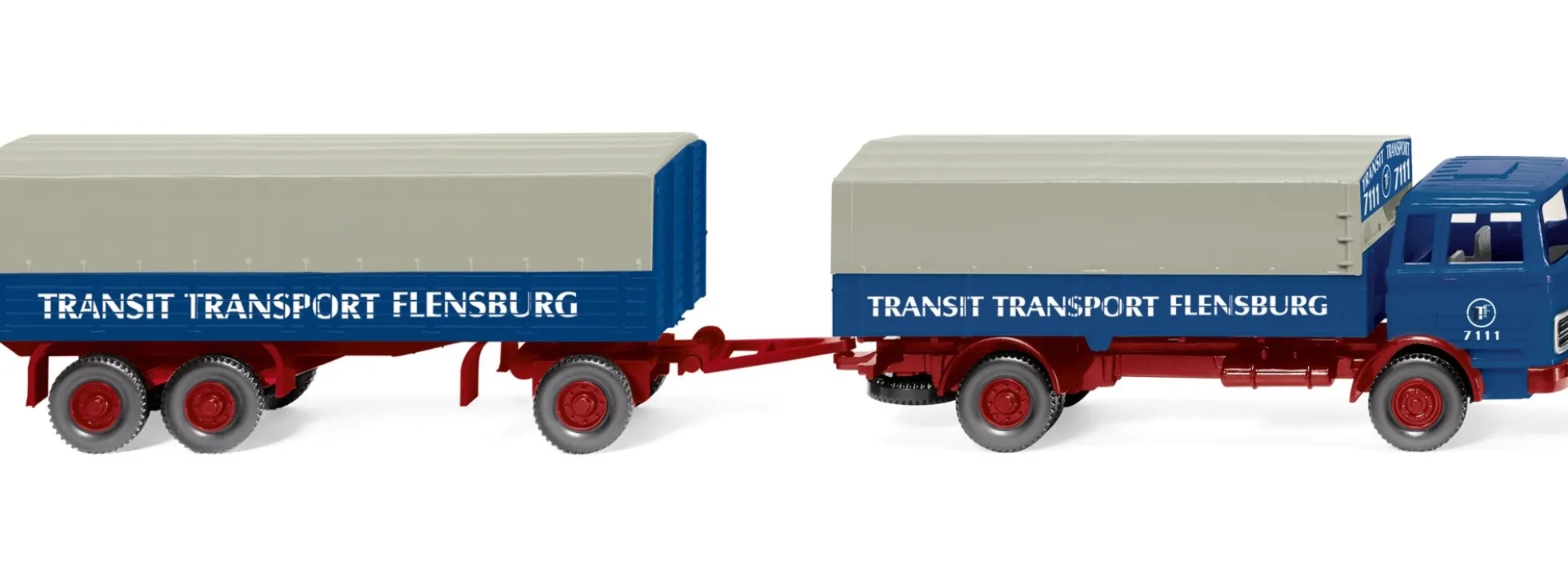 WIKING 043203 Pritschenhängerzug (MB) - Transit Transport | LKW-Modell 1:87